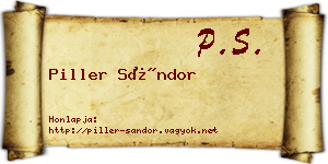 Piller Sándor névjegykártya